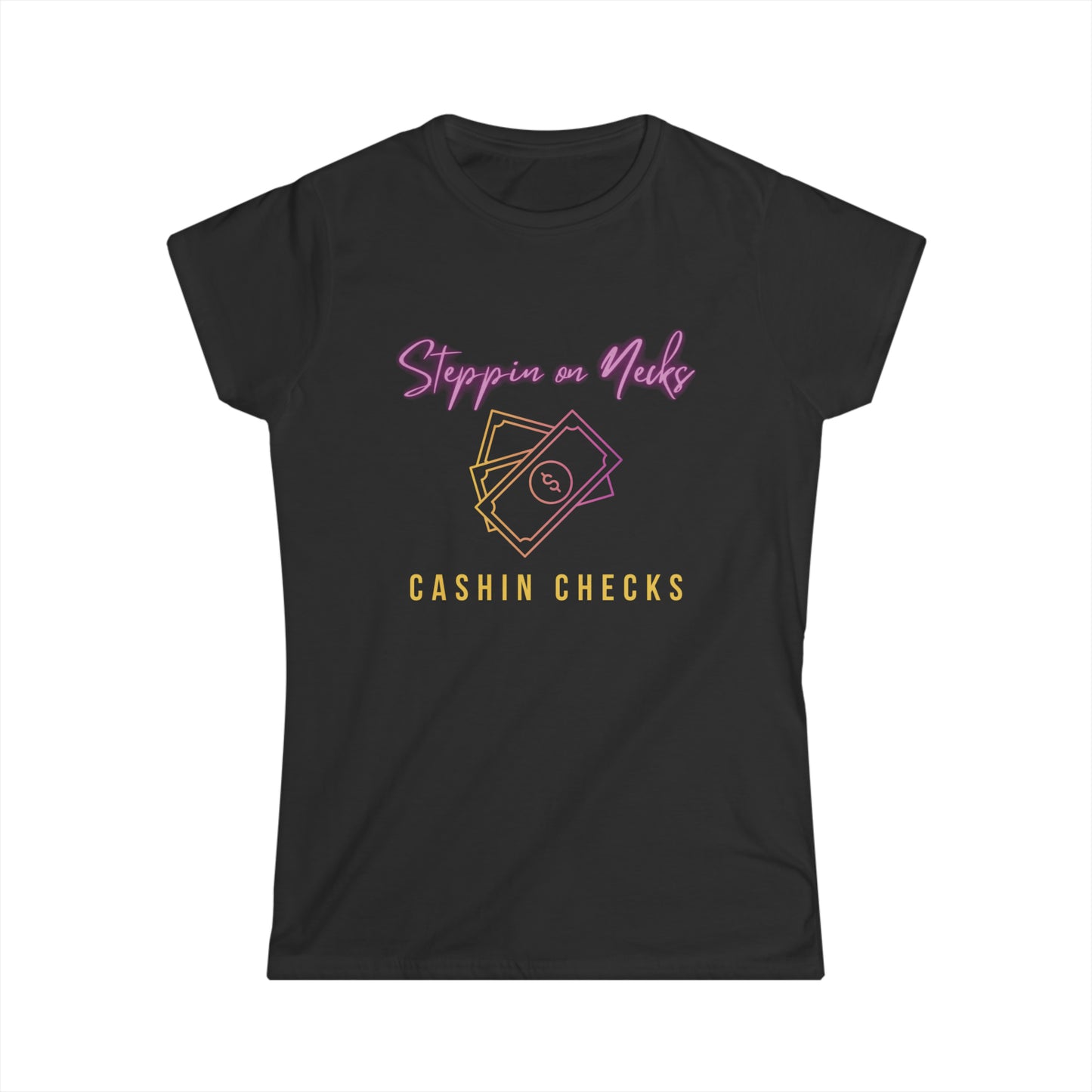 Steppin on Necks Cashin Checks Tee - Black