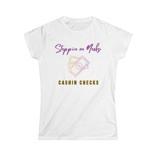 Steppin on Necks Cashin Checks Tee - White/Grey