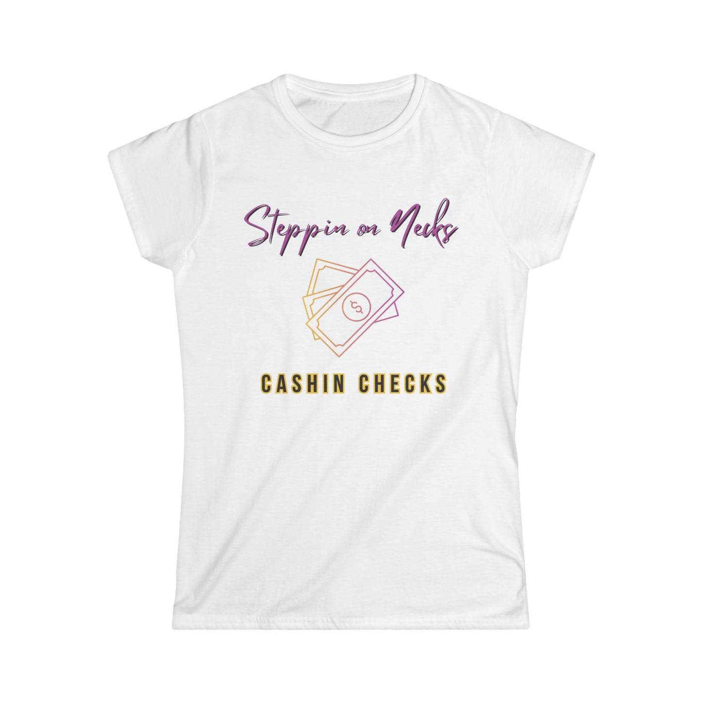Steppin on Necks Cashin Checks Tee - White/Grey