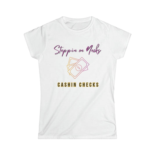 Steppin on Necks Cashin Checks Tee - White/Grey