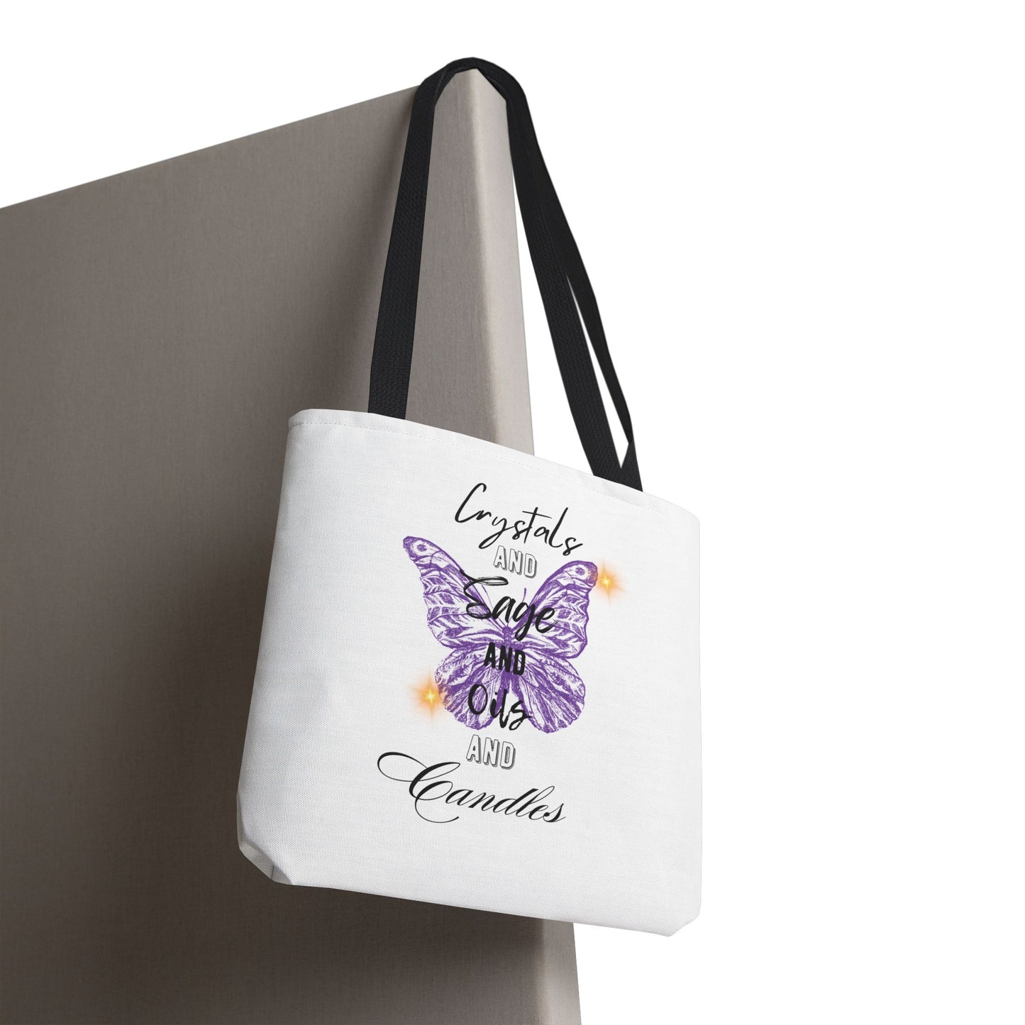 Tote Bag — “Crystals Sage Oils Candles”