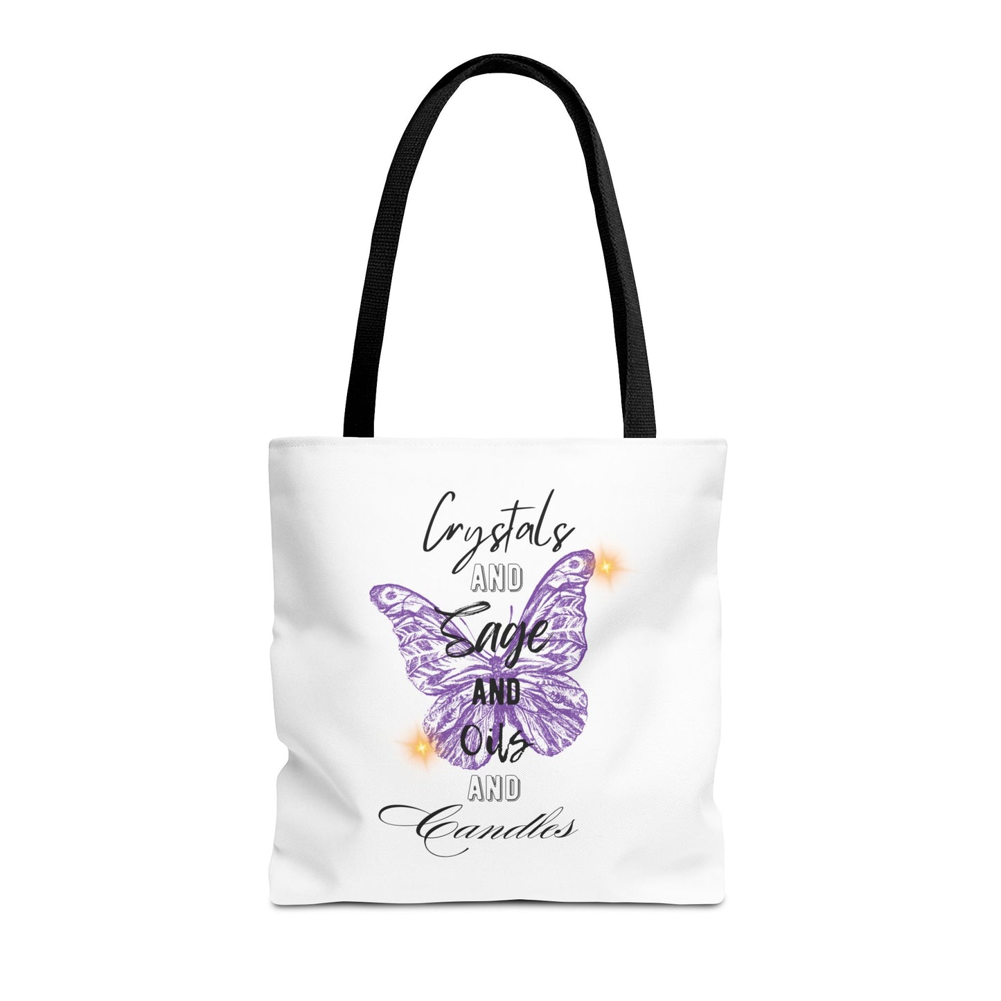 Tote Bag — “Crystals Sage Oils Candles”